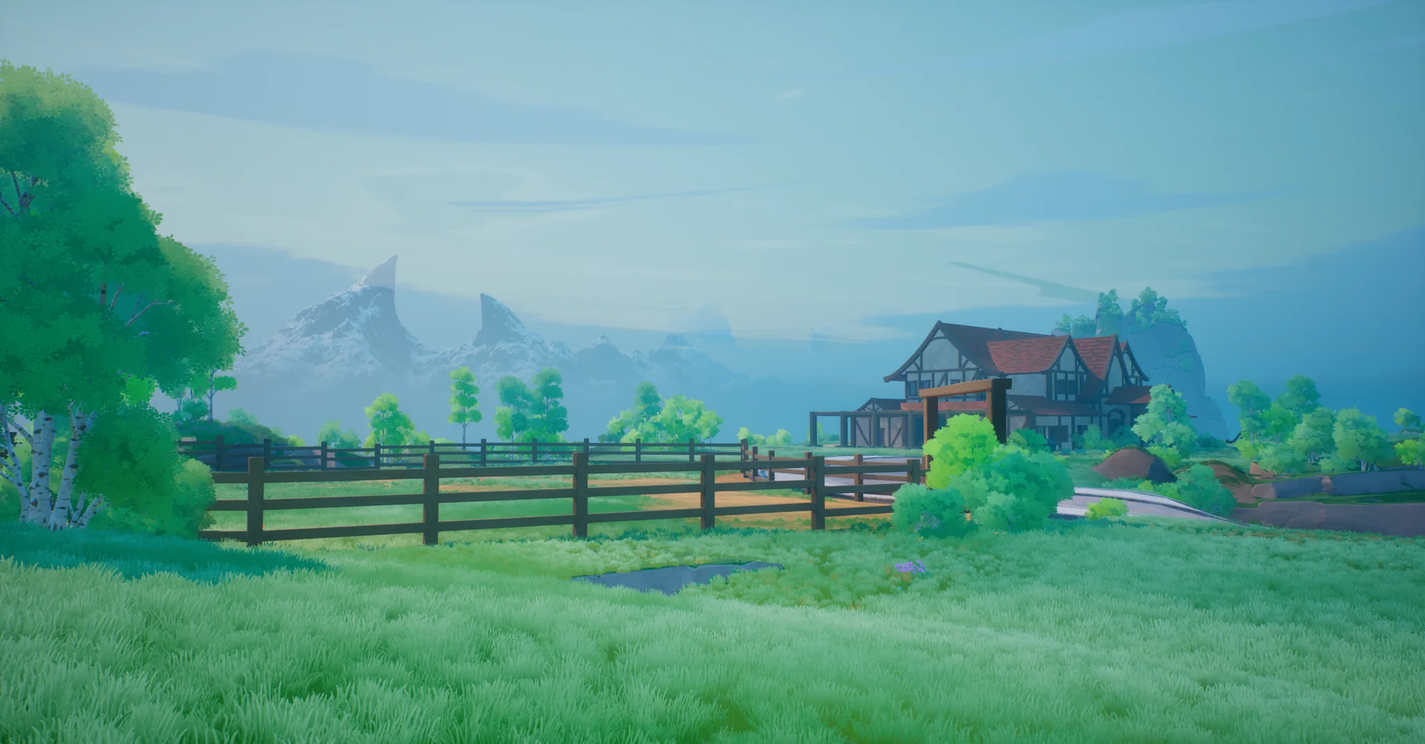 A peaceful fenced ranch overlooking the mountains in ATHOLITE